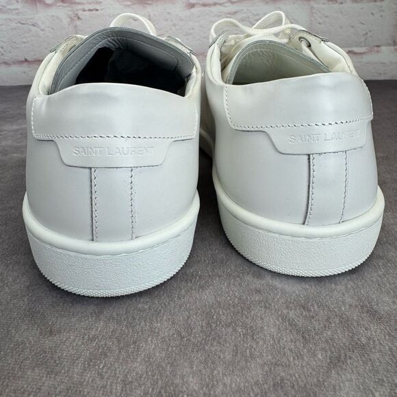 Saint Laurent 42 Classic Court White Low Leather Sneakers NEW 417849 - Picture 6 of 12